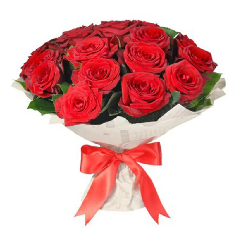 Букет из 21 красной розы в крафте, доставка Черепаново